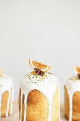 Traditional Easter cake with decor. Happy Easter, religious spring holiday