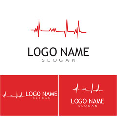 Pulse line ilustration vector template