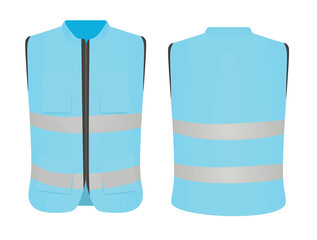 Blue safety vest. vector illustration