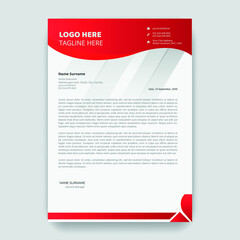 Modern red corporate letterhead page design templates