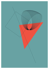 Abstract geometric poster template. - 496891644