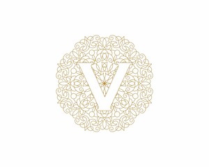 Luxury Letter V Logo Vector 010