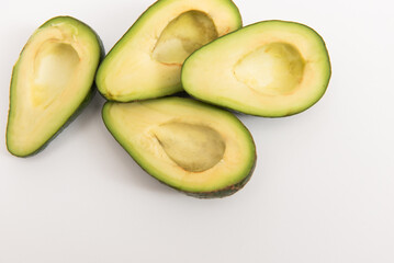 Avocado on white background