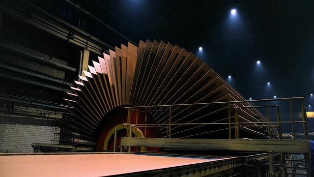 Making of MDF at the woodworking factory