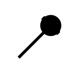Lollipop Silhouette. Black and White Icon Design Element on Isolated White Background