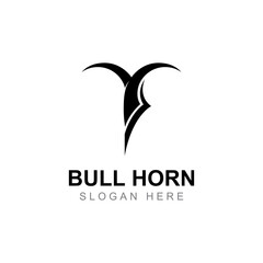 Bull's head horn logo. Using a vector illustration template design concept.