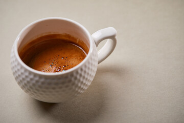 cup with italian coffee, breakfast