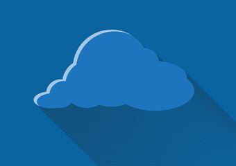 various shapes of clouds on different levels of blue background