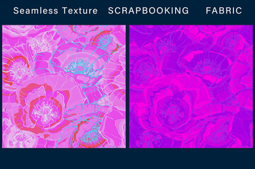Backgrounds for fabrics and scrapbooking. Abstract flowers. Bright poppies. Textures for decoration