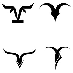 Fototapeta premium Bull's head horn logo. Using a vector illustration template design concept.