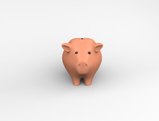 Pig piggy bank isolated on white background 3d render illustration Image