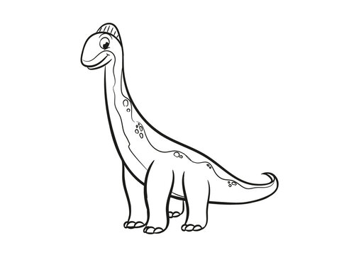 brachiosaurus dinosaur cartoon isolated on white