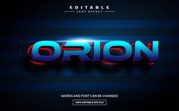 Orion 3D editable text effect template