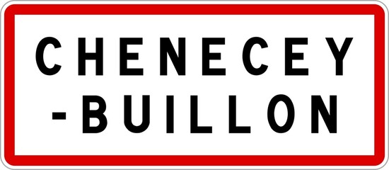 Panneau entrée ville agglomération Chenecey-Buillon / Town entrance sign Chenecey-Buillon