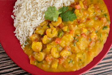 Meal - shrimp bobó with white rice