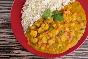 Meal - shrimp bobó with white rice