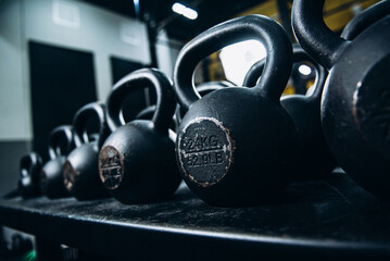 close up of a kettlebell gym sport  equipment metal health fitness