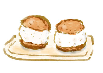 マリトッツォの手描きイラスト
