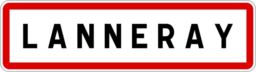 Panneau entrée ville agglomération Lanneray / Town entrance sign Lanneray