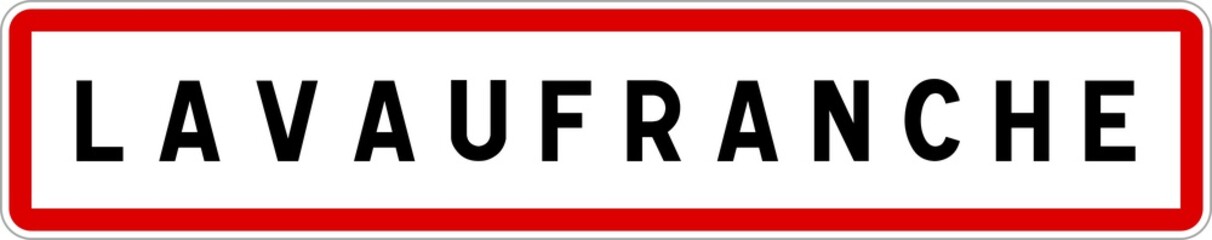 Panneau entrée ville agglomération Lavaufranche / Town entrance sign Lavaufranche