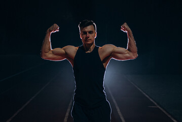 ukrainian jock powerlifter sportsman street playground runner 