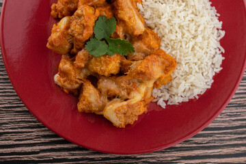 Meal - Chicken breast with pieces of mozzarella cheese and white rice
