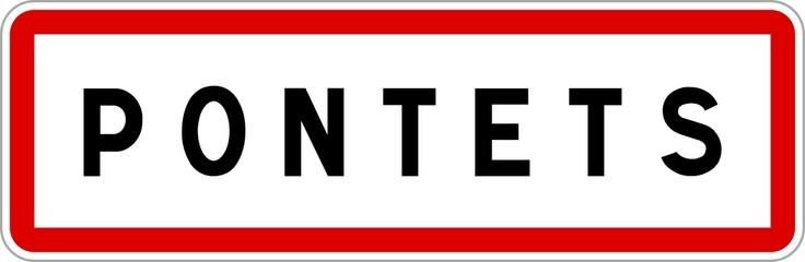 Panneau entrée ville agglomération Pontets / Town entrance sign Pontets