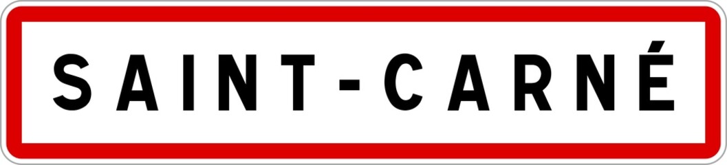 Panneau entrée ville agglomération Saint-Carné / Town entrance sign Saint-Carné