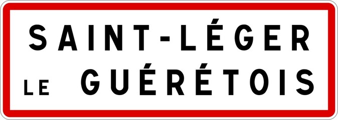 Panneau entrée ville agglomération Saint-Léger-le-Guérétois / Town entrance sign Saint-Léger-le-Guérétois