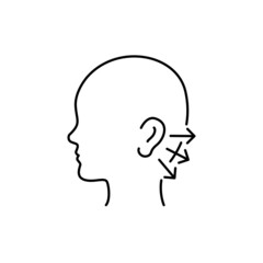 Otoplasty color line icon. Human diseases.