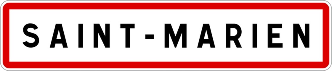 Panneau entrée ville agglomération Saint-Marien / Town entrance sign Saint-Marien