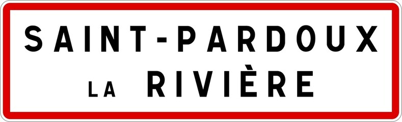 Panneau entrée ville agglomération Saint-Pardoux-la-Rivière / Town entrance sign Saint-Pardoux-la-Rivière