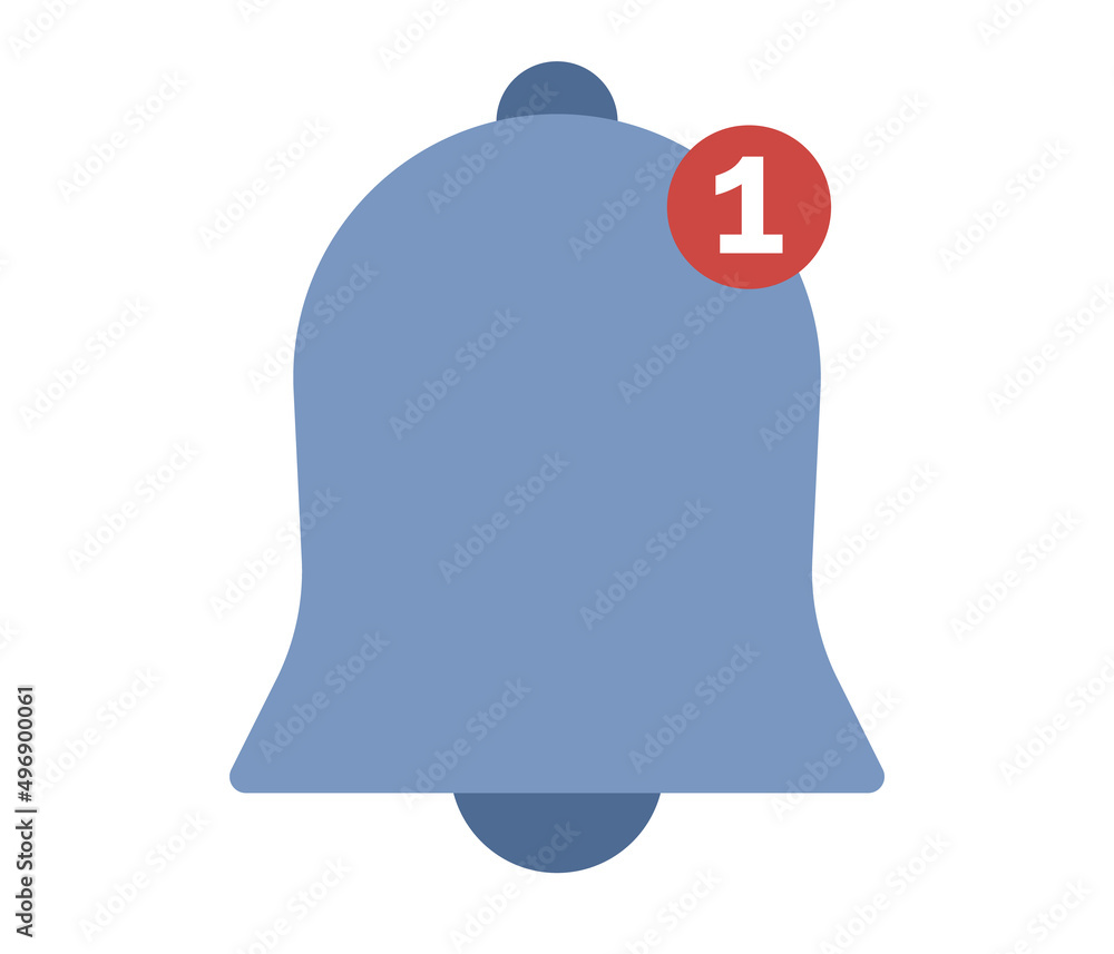 Poster notification icon. ringing bell or alarm concept. number of unopened or unread new notifications. ve