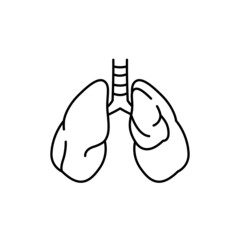 Pneumothorax color line icon. Human diseases.