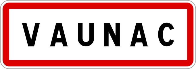 Panneau entrée ville agglomération Vaunac / Town entrance sign Vaunac