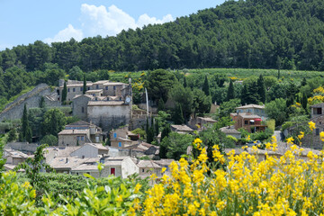 Gigondas village, Vaucluse, Provence , France - obrazy, fototapety, plakaty