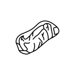 Beef striploin color line icon. Cutting meat.