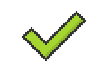 Pixel check mark icon simple design