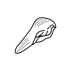 Beef tongue color line icon. Cutting meat.