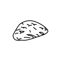 Beef rump color line icon. Cutting meat.