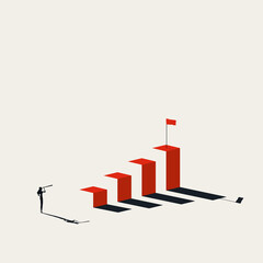 Business or career goal, vector concept. Symbol of ambition, motivation, opportunity. Minimal illustration.