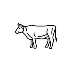 Cow animal color line icon. Pictogram for web page
