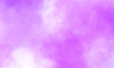 abstract pink and purple gradient watercolor background with brush stroke and clouds splashes. Grungy colorful background. Colorful watercolor background puffy clouds in bright colors of blue
