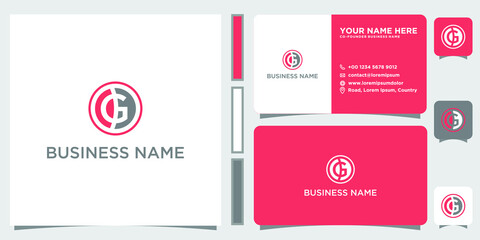 gp logo illustration design vector with business card template for your design