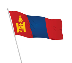 Fototapeta premium Mongolia national flag. vector illustration