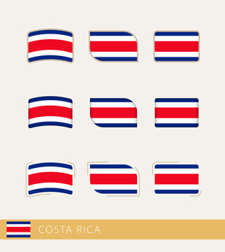 Vector flags of Costa Rica, collection of Costa Rica flags.