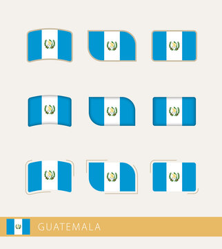 Vector flags of Guatemala, collection of Guatemala flags.