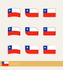 Vector flags of Chile, collection of Chile flags.