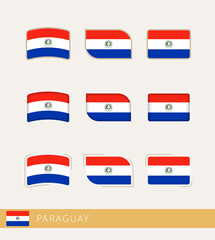 Vector flags of Paraguay, collection of Paraguay flags.