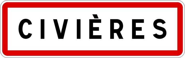 Panneau entrée ville agglomération Civières / Town entrance sign Civières